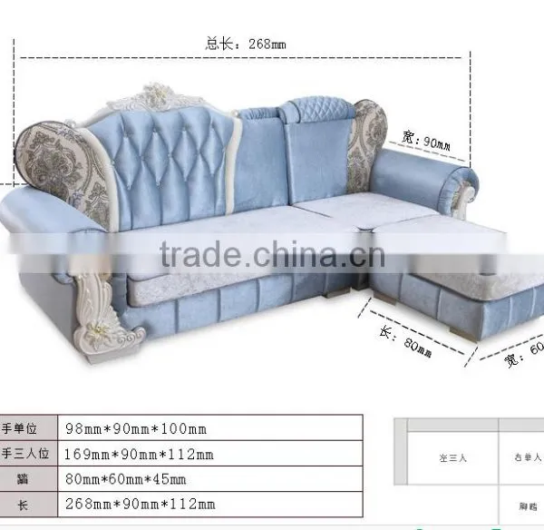 201# Best Selling Antique Classic Fabric Chaise Lounge /corner Sofa/ Functional Sofa photo-6