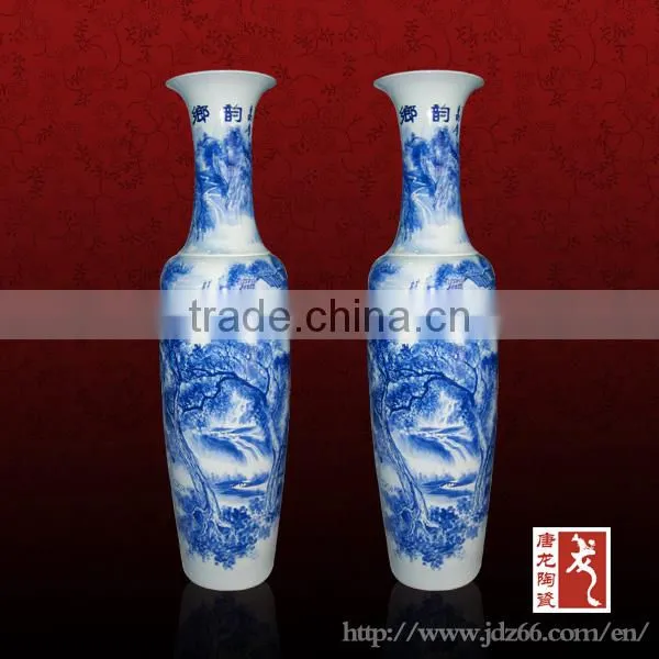 90cm Antique Chinese Ceramic Large Tall Floor Vases for Home Decoration photo-3