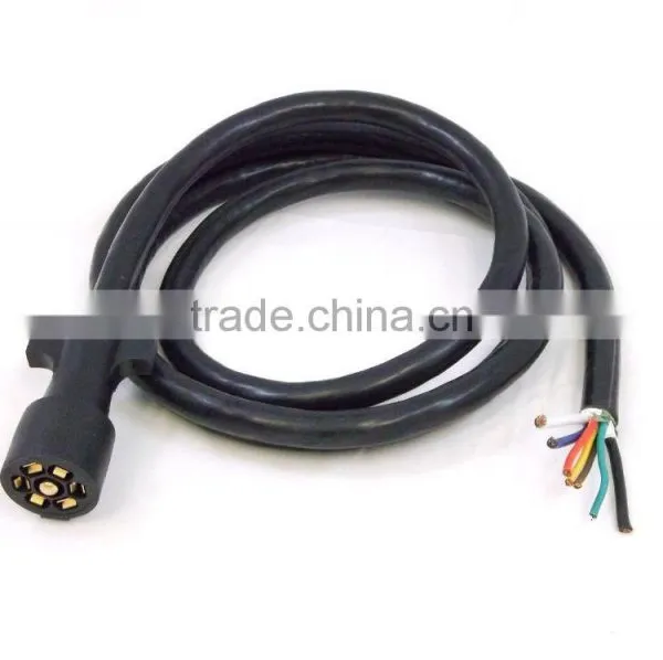 S10333 7 Way Rv Blade Molded Trailer Wire 8' Feet Replacement Cable Cord Harness With Premium Double Prong Connector End Plug photo-3