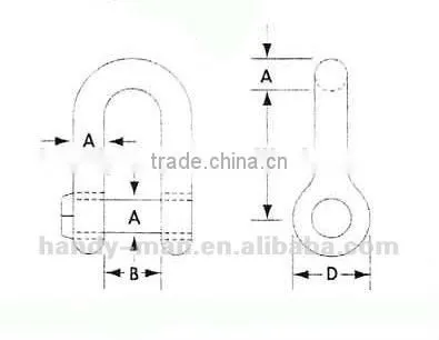 Stainless Steel Square Head Pin D Shackle photo-3