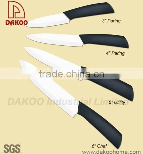 4 Pieces Color Handle Zirconia Chef/Paring Knife With Acrylic Stand photo-2