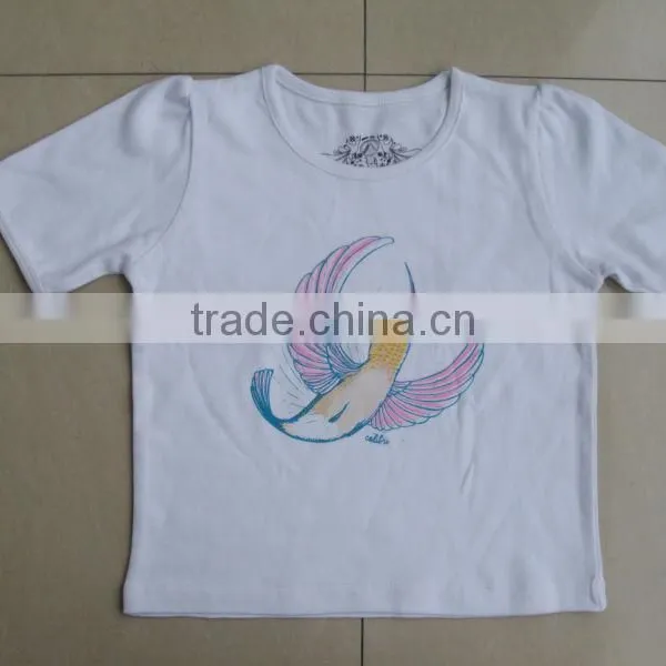 Children Cotton T-shirts , Kids Short Sleeve Water Printed Interlock Jersey Cotton T-shirts photo-2