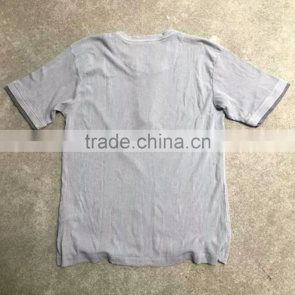 Men Button Cotton T-shirt Stock Apparel photo-5