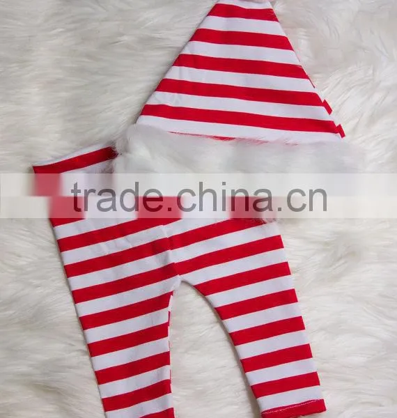 Baby Christmas Leggings and Santa Hat- Striped Leggings Baby Cotton Leg Warmers photo-2