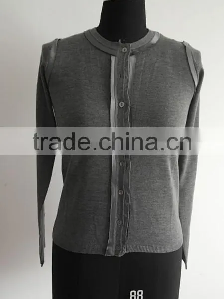 Fashion Formal Ladies Plain Knitted Cardigan Sweater
