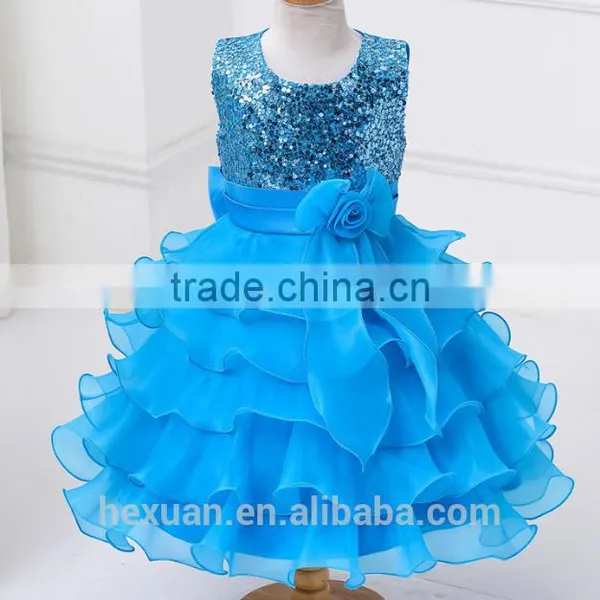 Nonsleeve One Piece Kids Long Lace Dress Children Girls Colorful Lace Dress photo-4