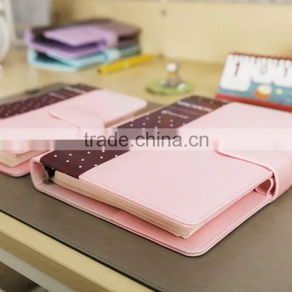 A6 Leather Loose Leaf Palnner Customizable Japanese Daily Diary Planner 6 Holes Binder Notebook With Elastic Band photo-2