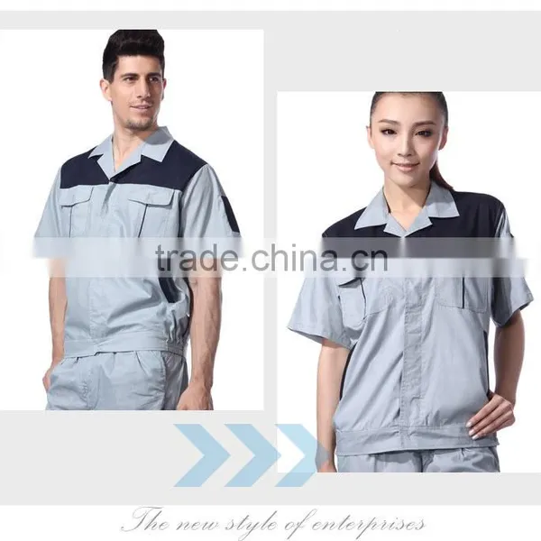 Unisex Polyester Cotton Summer Short Sleeve Work Uniform With Multiple Pockets photo-3