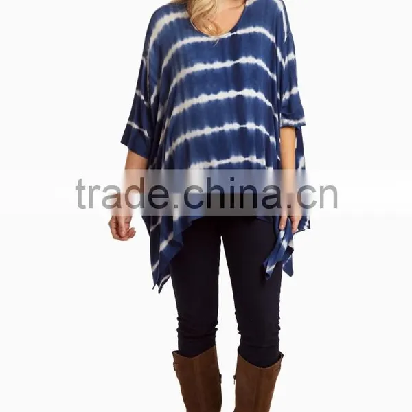 Latest Tye Dye Print Flowy Fit Maternity Clothes Wear Asymmetric Maternity Top photo-2