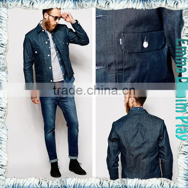 Mens New Design 2016 Spring Indigo Waxed Jean Chic Jackets Coats photo-4