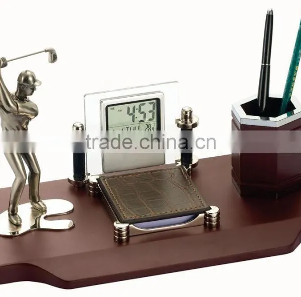 Golf Wood Desktop for Office Gift Clock photo-2