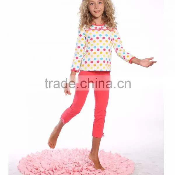100% Cotton Knitted Children Girl Winter Pajamas Sets Wholesale photo-2