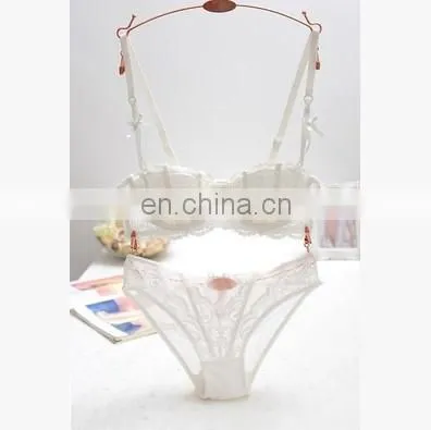 Women Embroidery Bra Hollow Out See Though Lace Bra and Panties Sets Sexy Lingerie Lace Underwear A B C D Cup photo-4