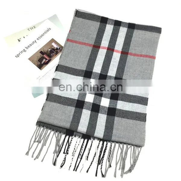 Spain Style Checked Design Fashion Brand Scarf photo-5