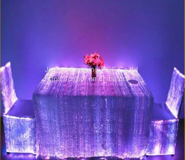 7 Colors RGB LED Light up Fiber Optic Table Cloth