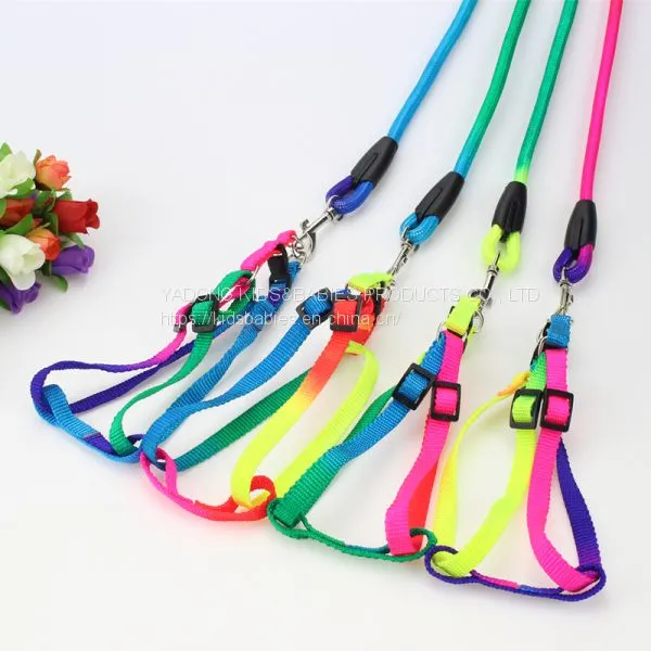 Colorful Round Rope Pet Leash Dog Leash Pet Chest Harness Cat Leash A9 photo-2