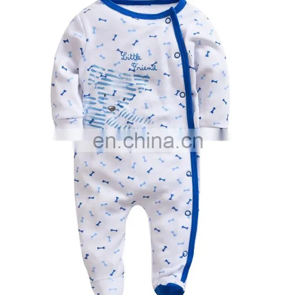 2017 Wholesale Autumn Winter Newborn Baby Clothes Soft Cotton Long Sleeve Toddler Baby Romper With Foot photo-2