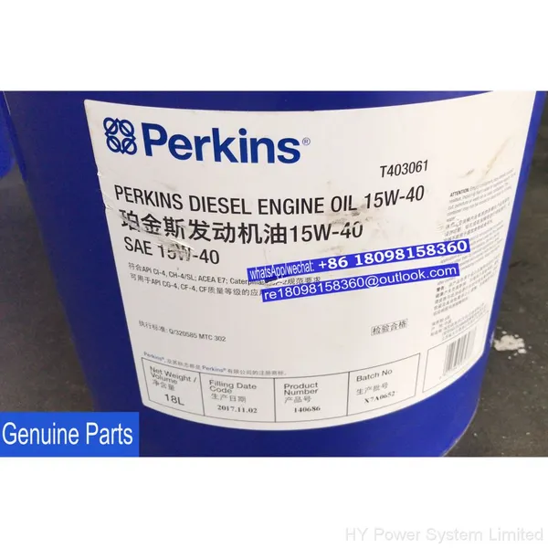 Perkins Diesel Engine Oil T401313 T403061 15W-40 CH4 CI
