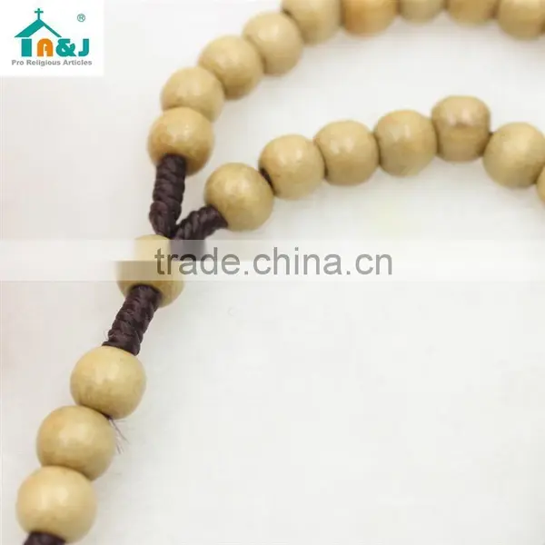 Eco-Friendly Material Children's Wood Rosary Factory Wholesale photo-2