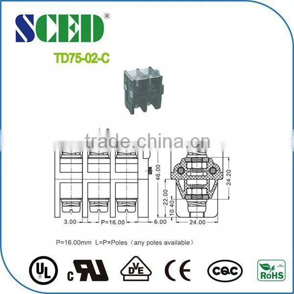 16.00mm Pitch Panel Mount Terminal Block 4 Pin Connectors photo-5
