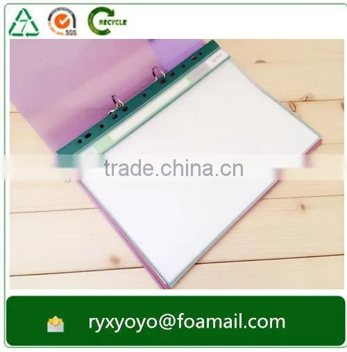 Eco-friendly Hard Cover pp Plastic a4 Size 2d Ring Clip Clear File Folder photo-2