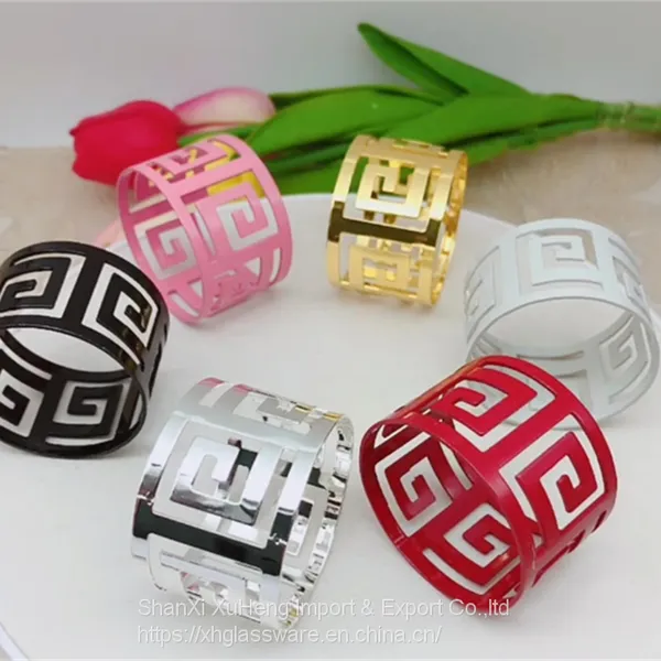 Metal Napkin Ring Holders for Wedding Party Holiday Banquet Christmas Dinner photo-5