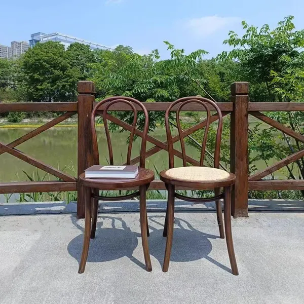 Vintage Solid Wood Dining Chair Second-hand Home Dining Table Chair photo-2