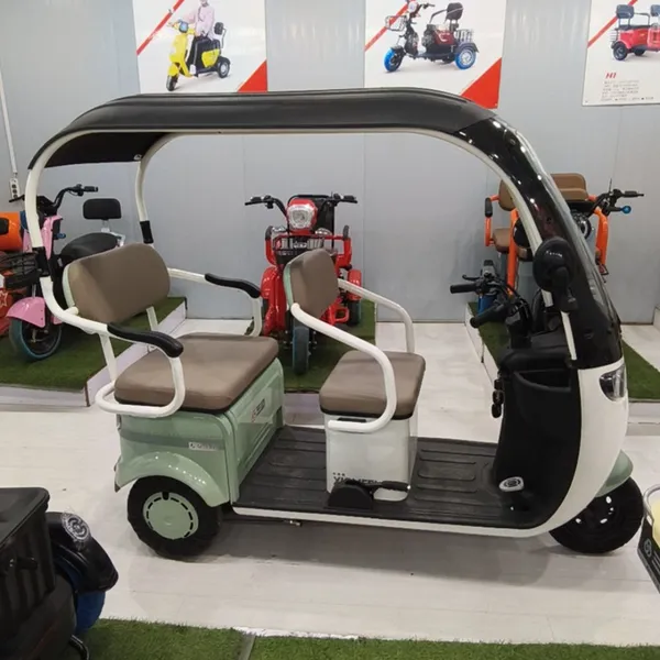 Latest Design Super Luxury Semi-Enclosed Leisure Tricycle Dual Purpose Steel Frame Integrated Battery Passenger-Cargo Capacity