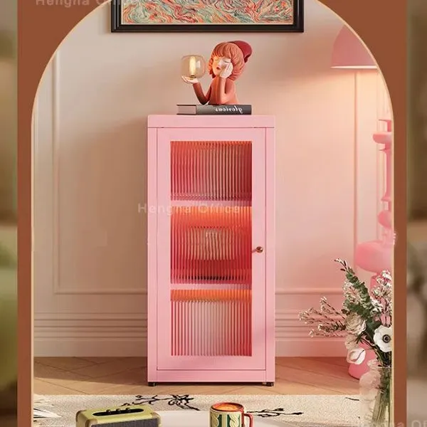 Space-Saving Modular Metal Bookshelf-CBT378 |White Metal Cabinet With Fluted Glass Doors-Eco-friendly Coating-Freedom of Combination photo-2