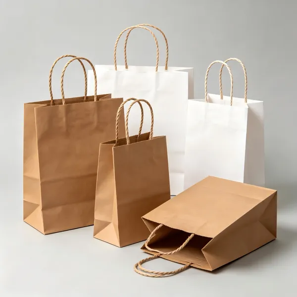 Custom Kraft Paper Shopping Bags With Logo Eco Friendly Recyclable Packaging Bags for Retail Brands photo-2