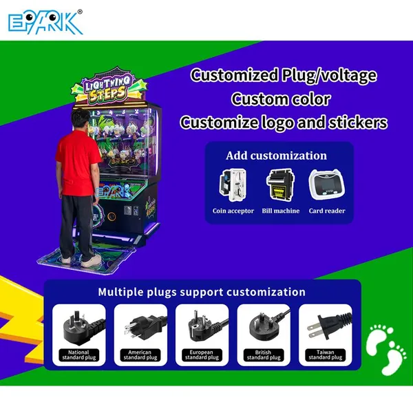 Skill Prize Game Machine Lightning Steps Interactive Foot Pad Challenge With Hanging Gift Display for Indoor Amusement Centers photo-5