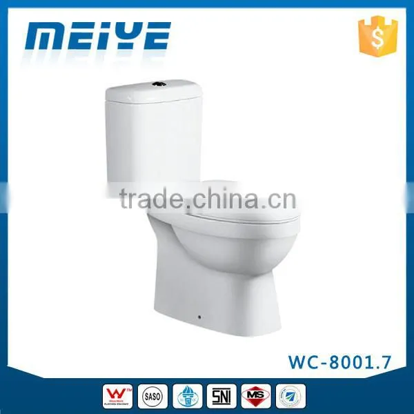 WC-8001.7 Washdown Two-piece Toilet With Soft Closing Cover, Water Closet Toilet Bowl