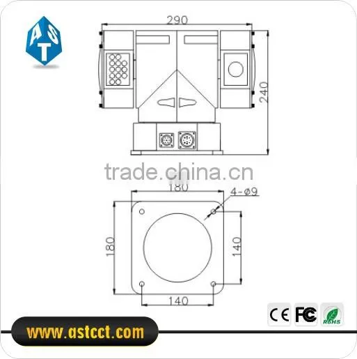 Outdoor 700TVL Analog RS 485 PTZ Outdoor Pan Tilt Vehicle Camera With Pan Tilt 27X/37x/40x Zoom AC24V/DC12V photo-6