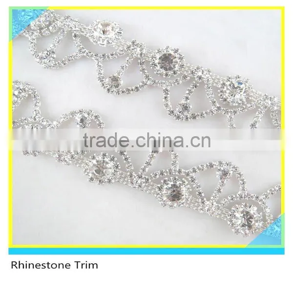 Pretty 888 Crystal Rhinestone Mix Pearl Bead Mesh Trim For Necklace photo-3