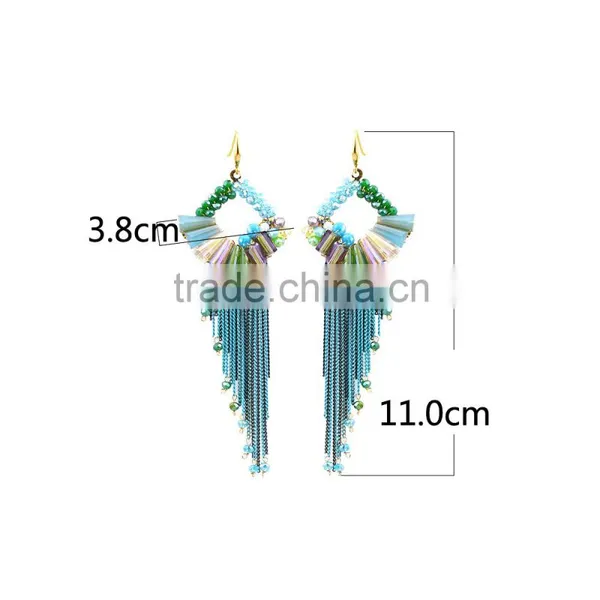 2016 New Design Fashion Charm Tassel Earrings Romatic Wedding Jewellery photo-3