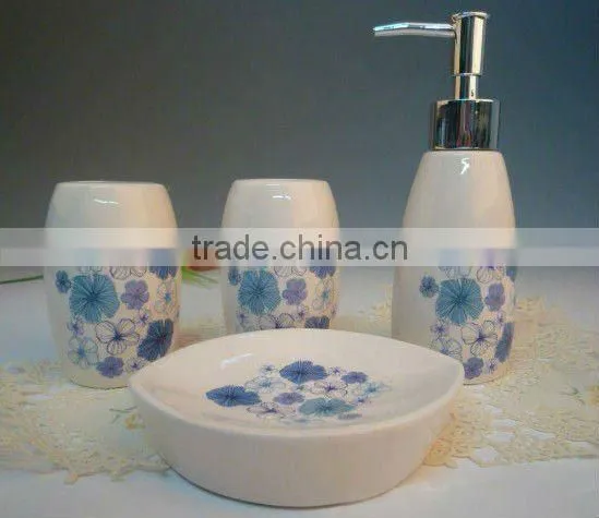 Purple Bathroom Set,handmade Ceramic Bathroom Sets,cute Bathroom Sets
