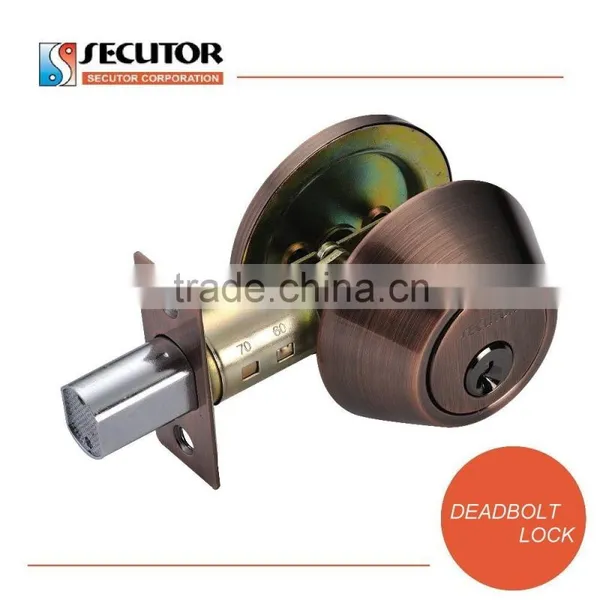 Full Brass Key Deadbolt Lock for Door Bedroom photo-6