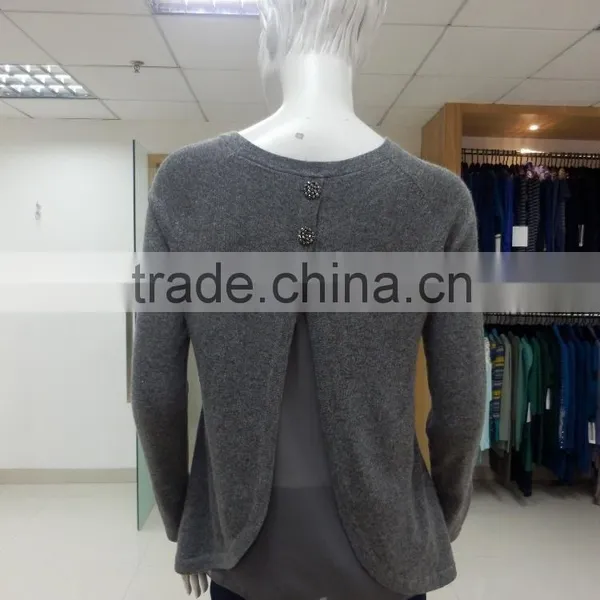 Lady's Crew Neck Fashion Jacquard Cardigan Garment 2016 Fall/winter Viscose/nylon/wool photo-2