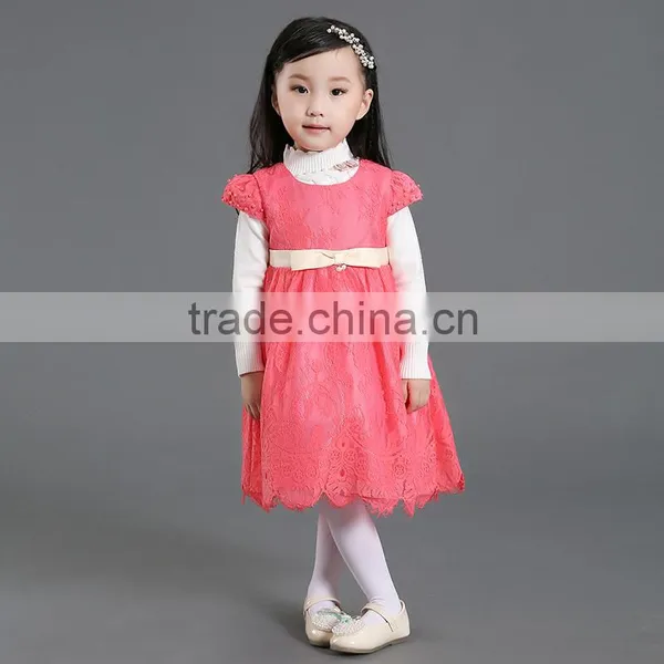 Wholesale Best-selling Short Sleeve Embroidery Lace Clothes Girls Fancy Dress