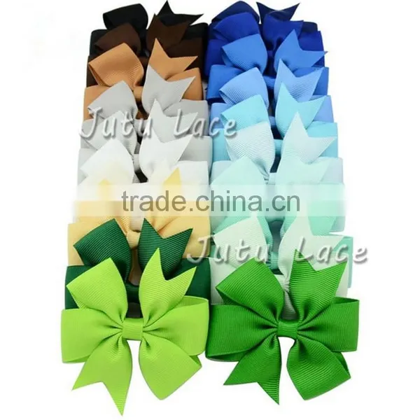 Low-priced Grosgrain 8cm Ribbon Bow With Hair Clips in 40colors- Children Girl Hair Accessories Clips photo-4
