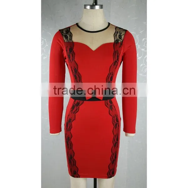 2016 Long Sleeve Sexy Women Dress Party Elegant Night Club Sheath Dress photo-3