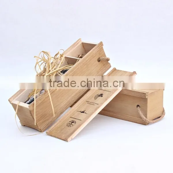 Wholesale Handmade Single Bottle Wooden Wine Gift Boxes photo-3