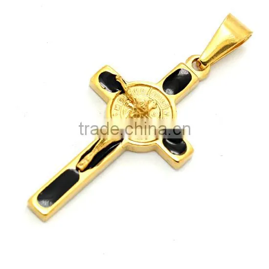TKB-P1557A St. Benedict Crucifix Divine Mercy Christians Pendant Stainless Steel Craft Factory Cross Gift Wholesale
