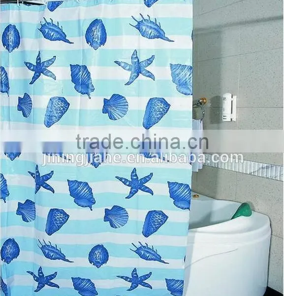 Waterproof Mildew Resistant Polyester Small Fishes Printed Shower Curtain, High Quality Bath Curtain photo-3