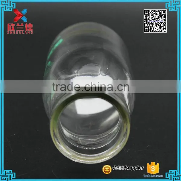 250ml Glass Milk Pudding Juice Bottle Jar With Transparent Plastic Cap and Logo Screw Printing photo-5