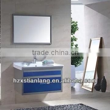 Blue 304# Stainless Steel Bathroom Vanity With Shelf