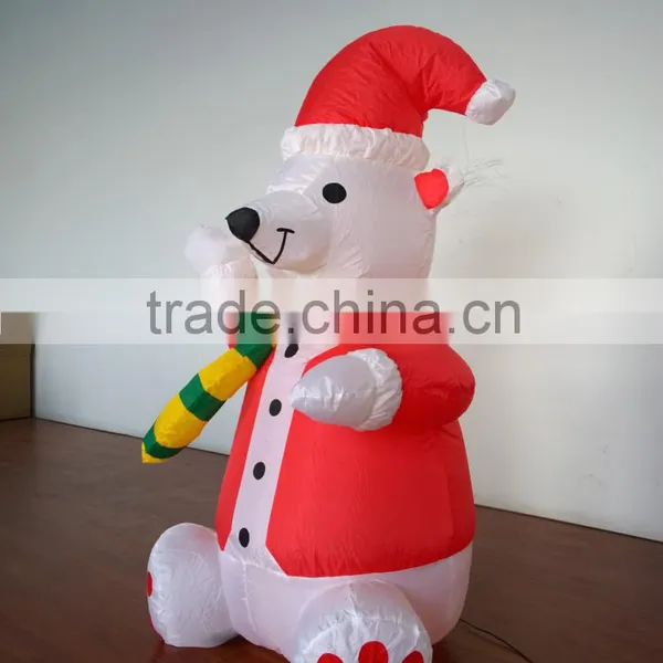 DJ-XT-58 New Inflatable Airblown Lighted Christmas Polar Bear Yard Decoration photo-3