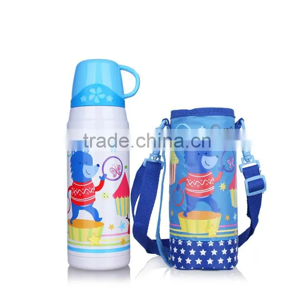 High Quality Double Wall Stainless Steel Children Vacuum Flask With 2 Cups photo-4