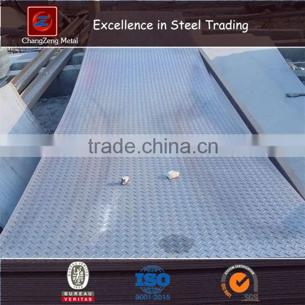 Hot Rolled Checkered Plate/Diamond Steel Plate From Shanghai Factory photo-4