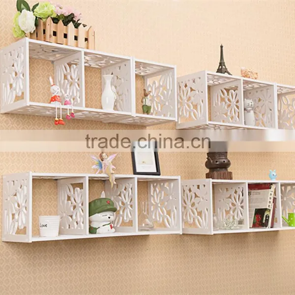 Wood wall decorative Display Cube Rack free combination storage Cube Wall Shelf